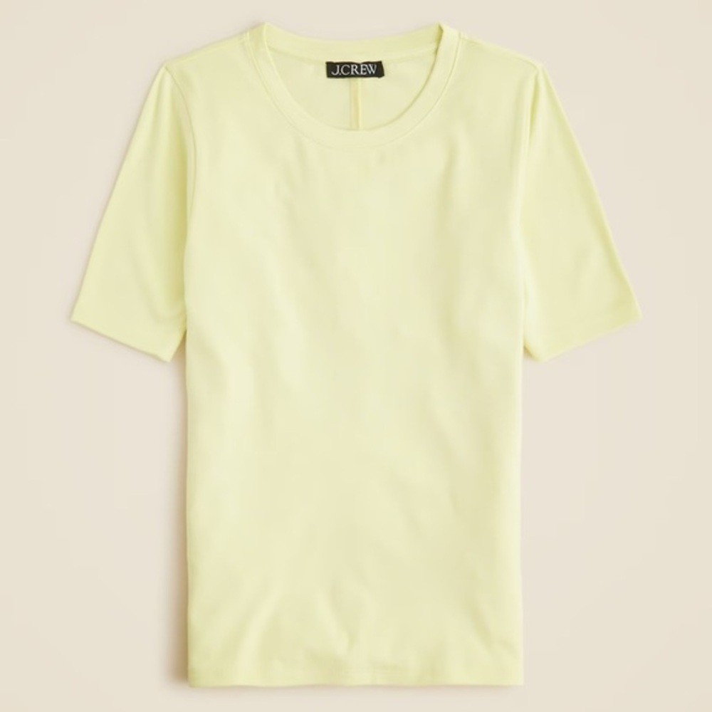 NWT J. Crew Refined rib elbow-sleeve T-shirt in Pale Flax size XS